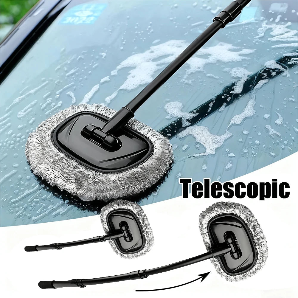 New Car Wash Mop Cleaning Brush Telescoping Long Handle Cleaning Mop Retractable Bent Bar Car Wash Brush Car Cleaning Tools CM World