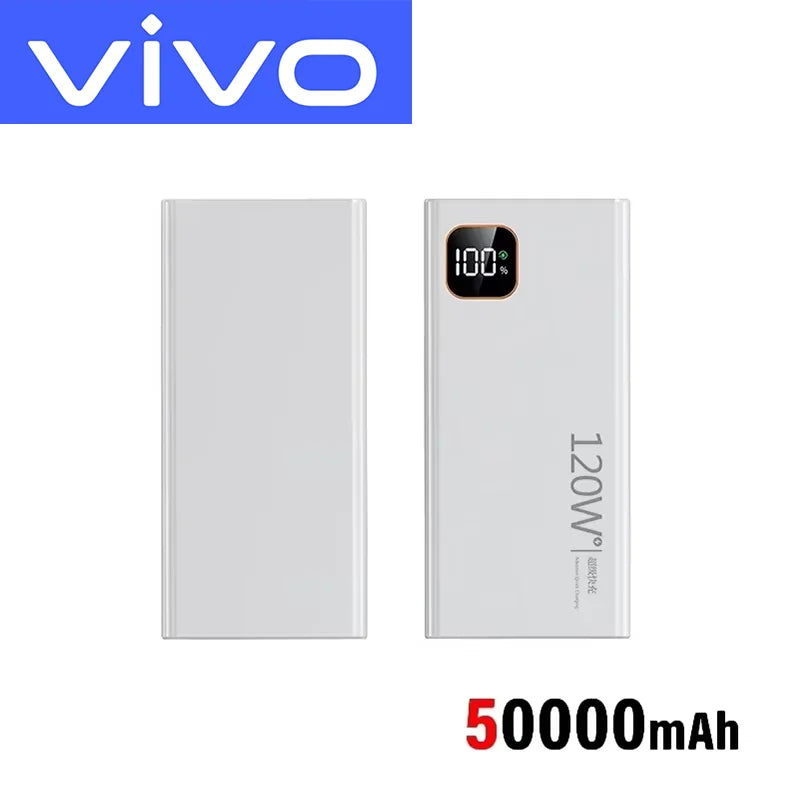 VIVO 120W Power Bank 500000mAh High Capacity Super Fast Charging Powerbank Portable Battery Charger For iPhone Samsung Huawei