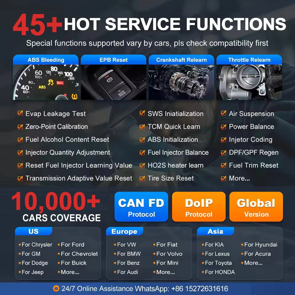 XTOOL D9S Automotive Diagnostic Tools OBD2 Scanner ECU Coding Topology Map Bi-Directional Key Programmer CANFD DOIP