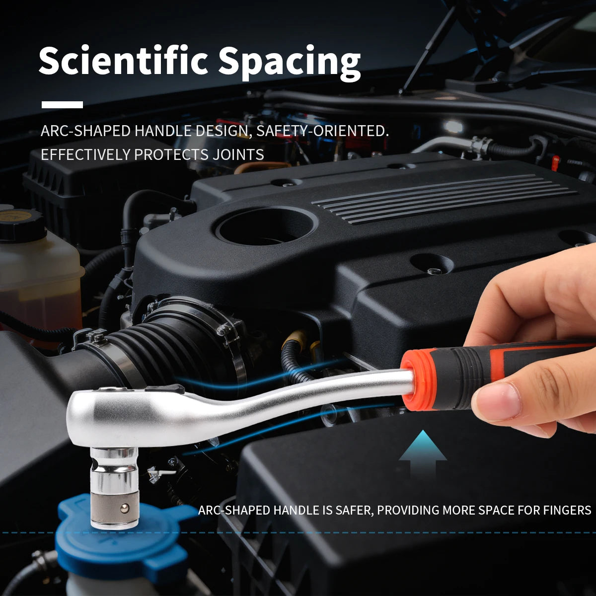 New Frosted Quick Ratchet Wrench Oil-resistant 72 Tooth Drive 1/4 3/8 1/2 Inch Socket Two-way Flying Wrench DIY Hand Repair Tool Car Mobile World