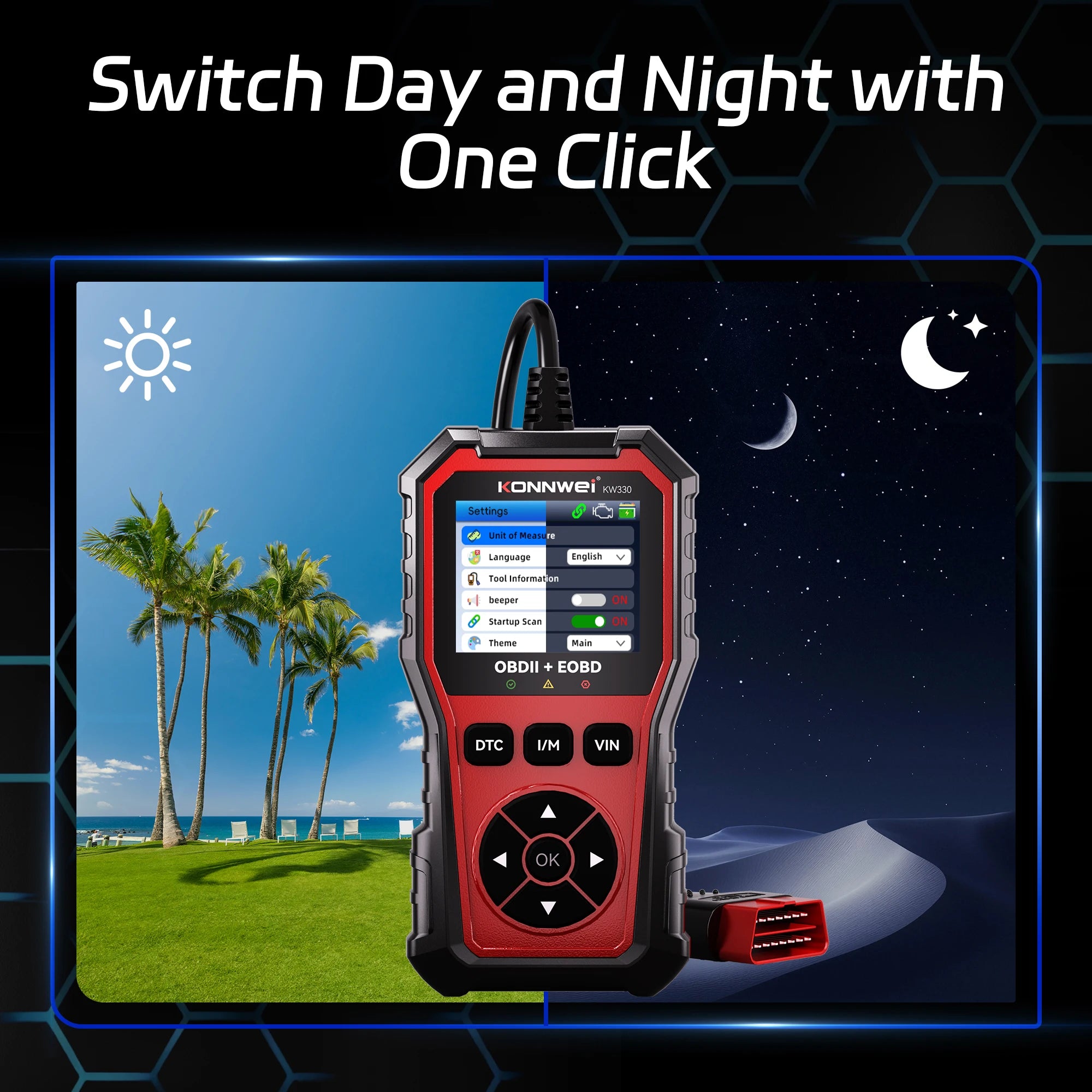 2026 KONNWEI KW330 Car OBD2 Fault Scanner Engine Battery Test  Fault Code Clear Real-Time Data Professional OBD Inspection Tool Car Mobile World