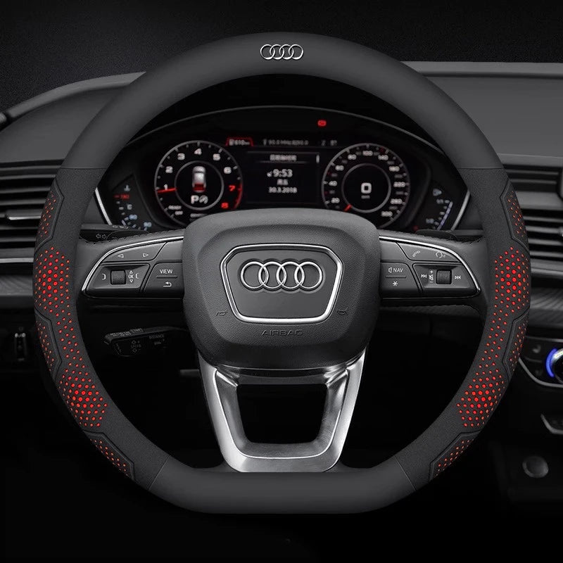 Carbon Fiber Steering Wheel Cover Anti-Slip for Audi SQ5 RSQ5 S3 S4 S5 S6 RS3 RS4 RS5 Q2 Q3 Q5 Q7 Q8 TT A1 A3 A4 A5 A6 A7 A8 CM World