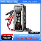 UTRAI  27000mAh Car Jump Starter Power Bank 6000A Car Booster Auto Emergency Starting Device Jump Start for Petrol Diesel