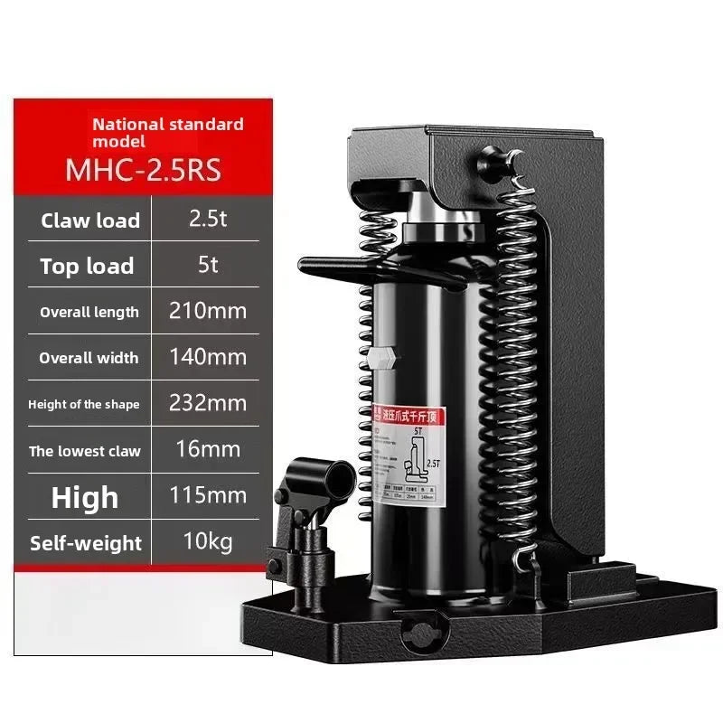 Durable  Claw Jack Vertical Hydraulic Duck Bill Cross Top Hydraulic Rack Qijin Top Low Hoist 2.5T
