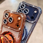 Butterfly Stand Holder Cases For iPhone 17 Pro Max Glitter Diamond Airbag Plating TPU Cover For iPhone 13 14 15 16 17 Pro Max