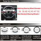Truck Bus Leather +Ice Silk Car Steering Wheel Cover Steering-Wheel For Auto Diameters 36 38 40 42 45 47 50CM 7 Sizes to Choose CM World