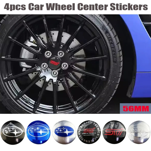 4pcs 56mm Car Wheel Center Hub Caps Sticker for Subaru Outback Legacy Forester Impreza Tribeca WRX BRZ STI Accessories CM World