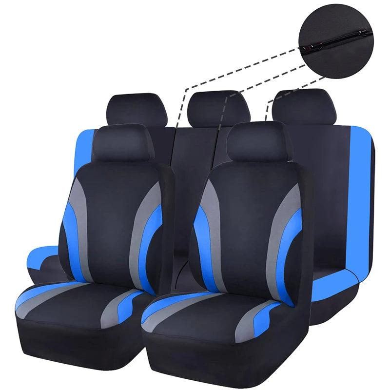 Polyester Fabric Car Seat Covers Rear Seat Backest With 3 Zipper Can Split Universal Size Seat Covers Fit For Most Car SUV Truck