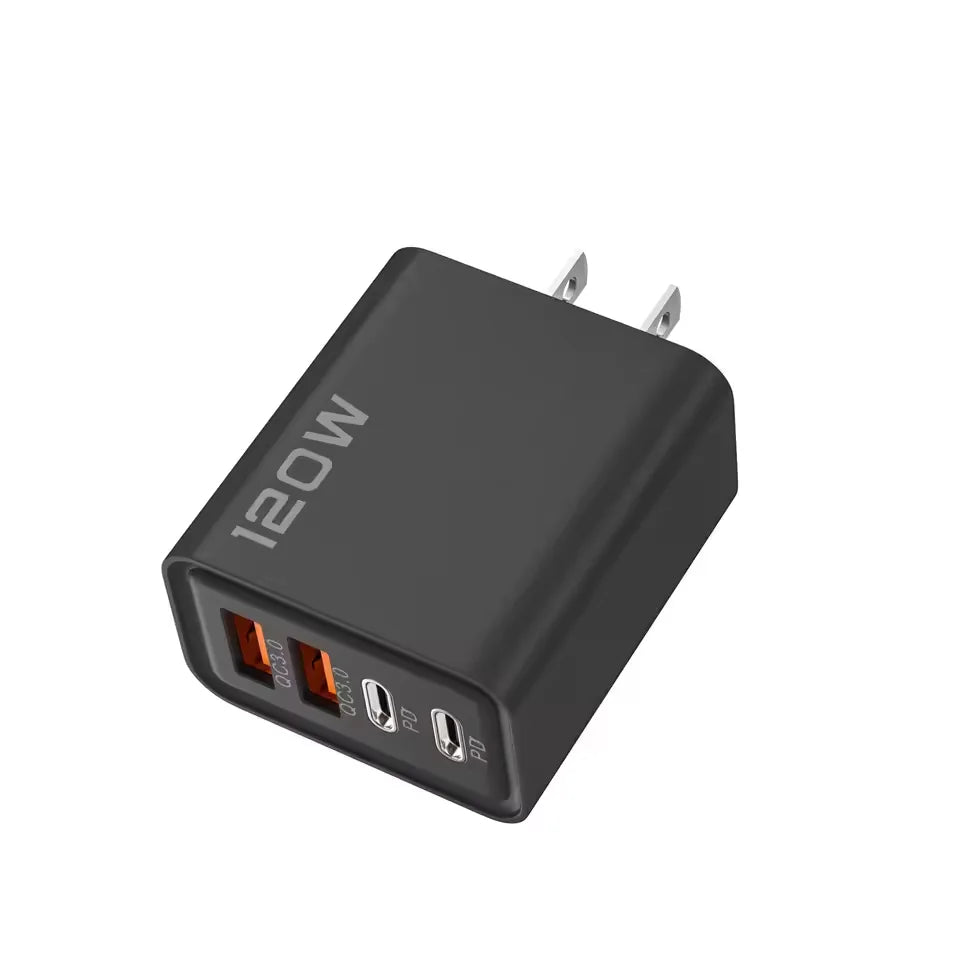 120W Fast Charger USB Type C Cable Fast Charging Phone Power Adapter For iPhone Xiaomi Samsung Quick Charge Wall Charger