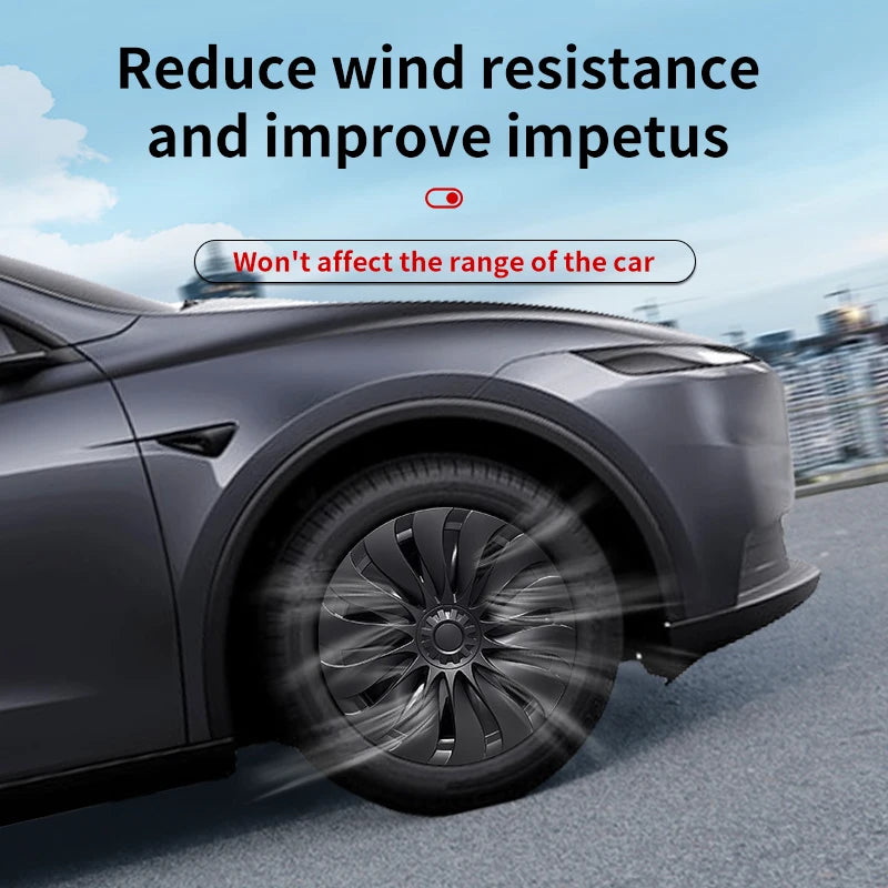 4PCS for Model Y Juniper Standard 18" Aperture Wheels 2026-Present 18 Inch New Storm Style Hubcap Wheel Cap for Tesla