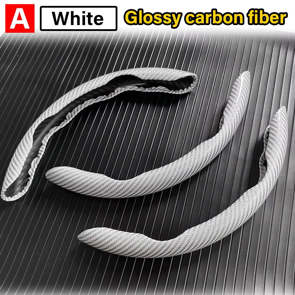 3PCS Carbon Fiber Car Round Steering Wheel Cover Non-Slip Steering Cover Protector Anti Dust Washable Interior Auto Accessories CM World
