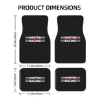 Martini Racing Car Floor Mat Set Includes Four Pieces For Full Coverage Across Front And Rear Fits Well With Modern Or Classic V