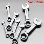 Mini Dual-purpose Ratchet Wrench Short Handle Labor-saving Ratchet Wrench Adjustable Auto Repair Hardware Ratchet Spanner Tool