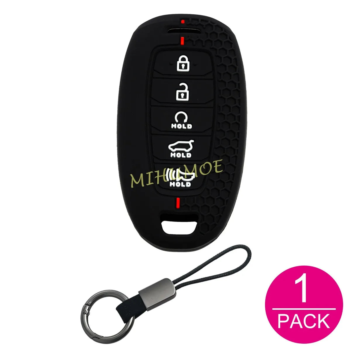 Car 5 Buttons Remote Key Case Keychain Shell Fob For 2020 2021 2022 Hyundai Palisade Elantra Silicone Key Holder Cover CM World