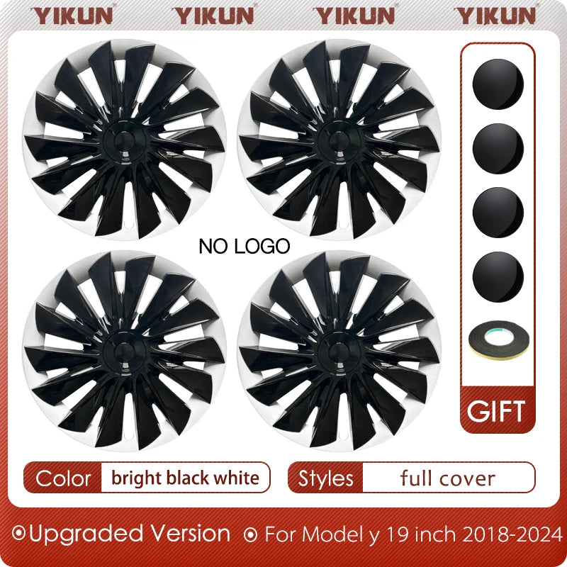4PCS HubCap Performance Automobile Replacement Hub Cap Full Rim Cover Accessories Wheel Caps for Tesla Model Y 19 Inch 2020-2024