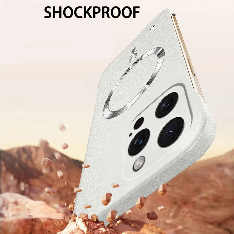 Magnet Frameless Sand Rock Matte Case For Magsafe iPhone 17 Air 16 16E 15 14 13 12 11 Pro X XR XS Max Plus Mini Ultra Thin Cover Car Mobile World