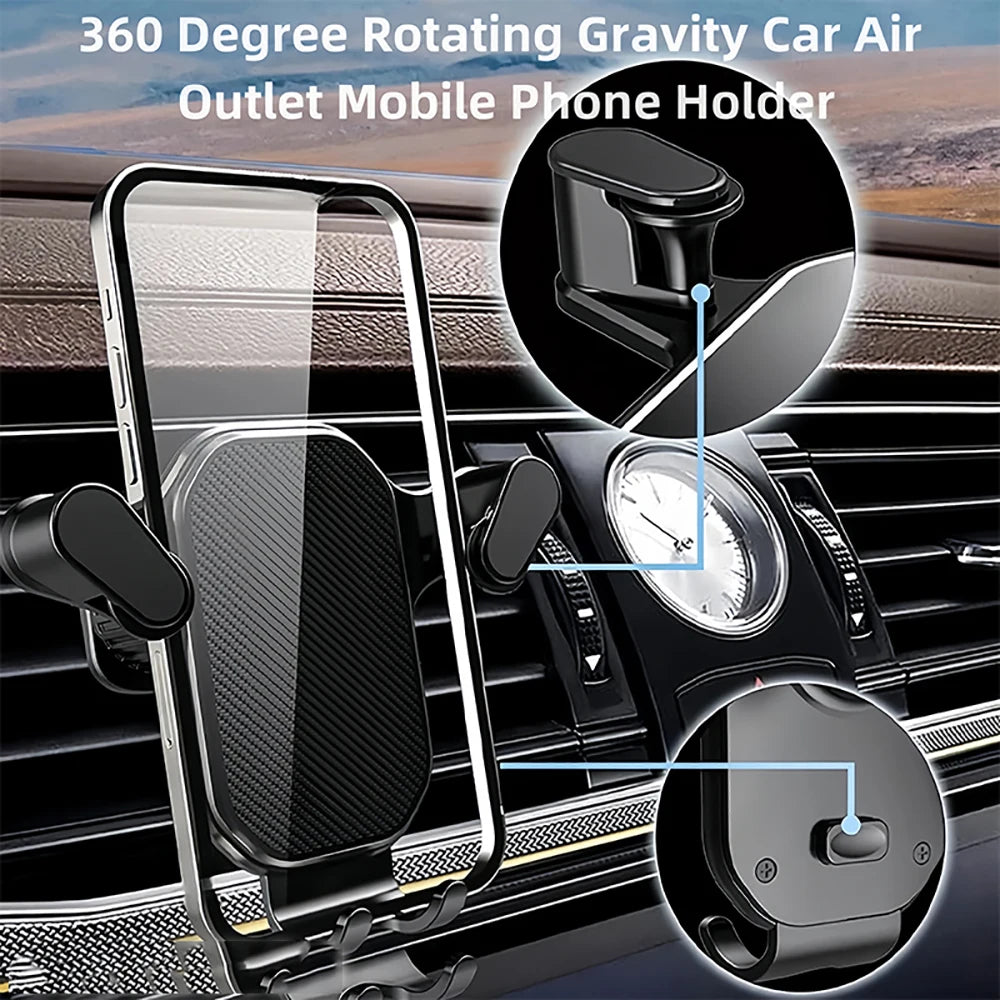 Car Phone Holder Air Vent Clip Mount Mobile Cell Stand Smartphone GPS  for iPhone Samsung Xiaomi For 4.7-6.7 Inch Mobile Devices