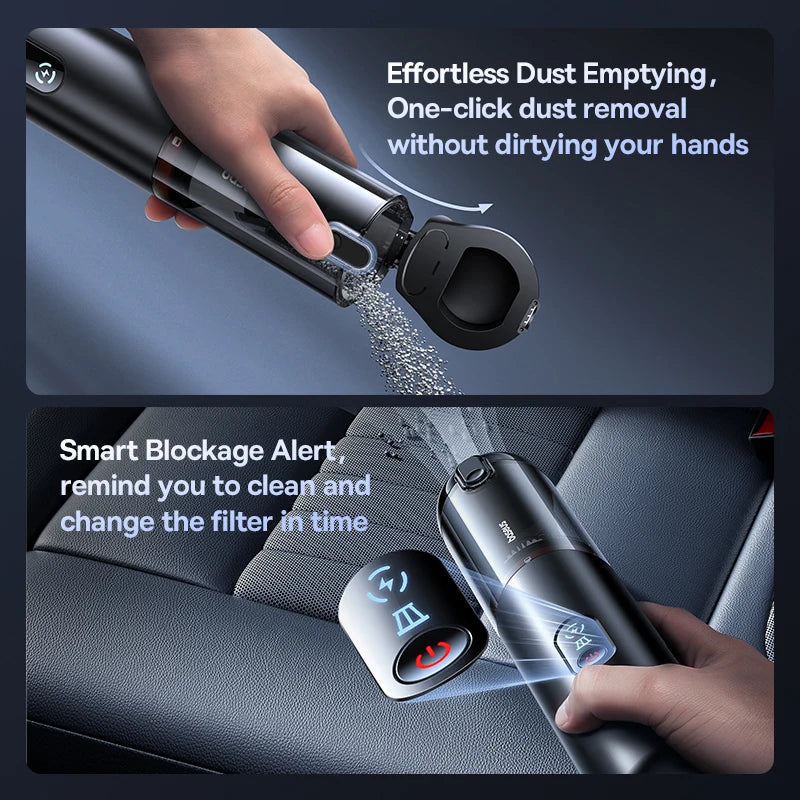 Baseus A5 Air Car Vacuum Cleaner 2-in-1 Powerful Wireless Cleaner Strong Suction Handheld Car Cleaning Portable Home Appliance Car Mobile World