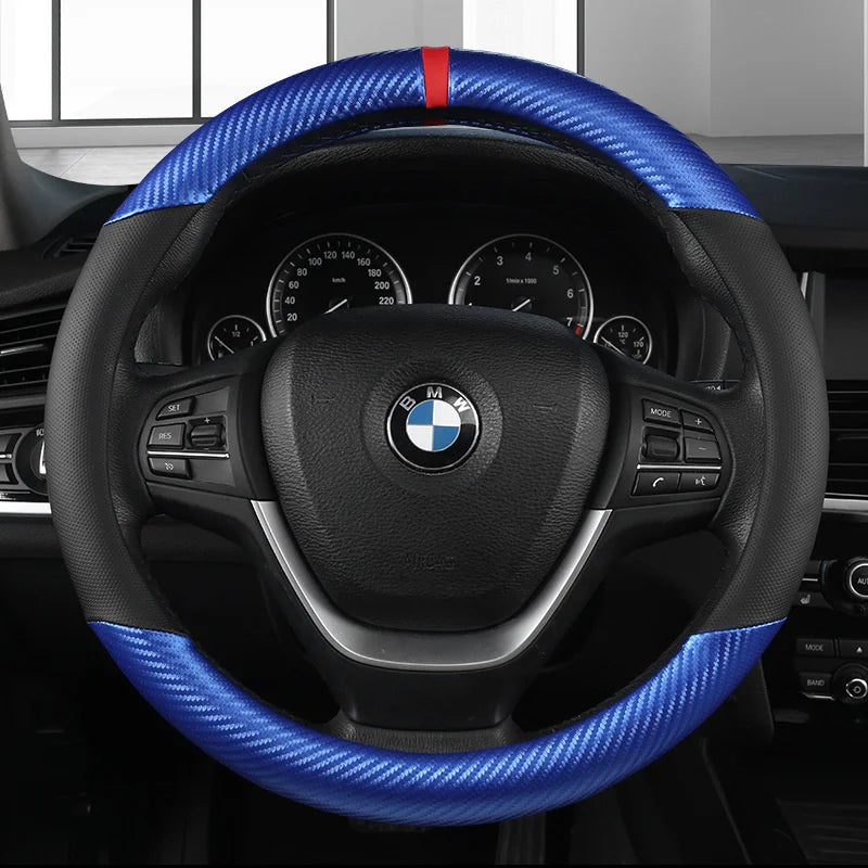 Universal D Shape Car Steering Wheel Cover Breathable Anti Slip Car Decoration Suitable 37-38cm Steering Wheel Cover Accessories CM World