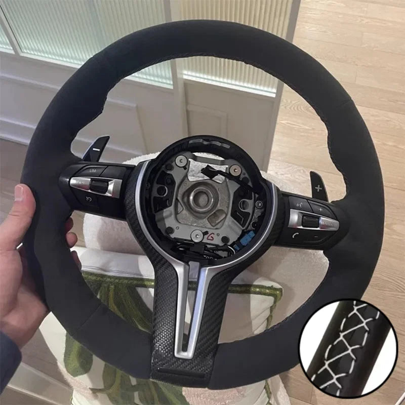 DIY Car Steering Wheel Cover Suede For BMW M Sport F30 F31 F34 F10 F11 F07 X1 X2 X3 F25 F32 F33 F36 F48 F39 Car Accessories CM World