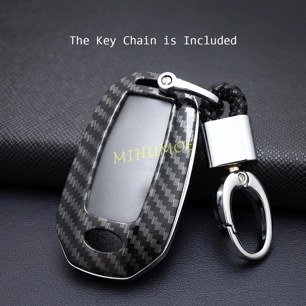 For Infiniti Q50 Q60 QX50 QX55 QX60 Carbon Fiber Car Remote Key Fob Case Chain Cover Holder Protect Accessories CM World