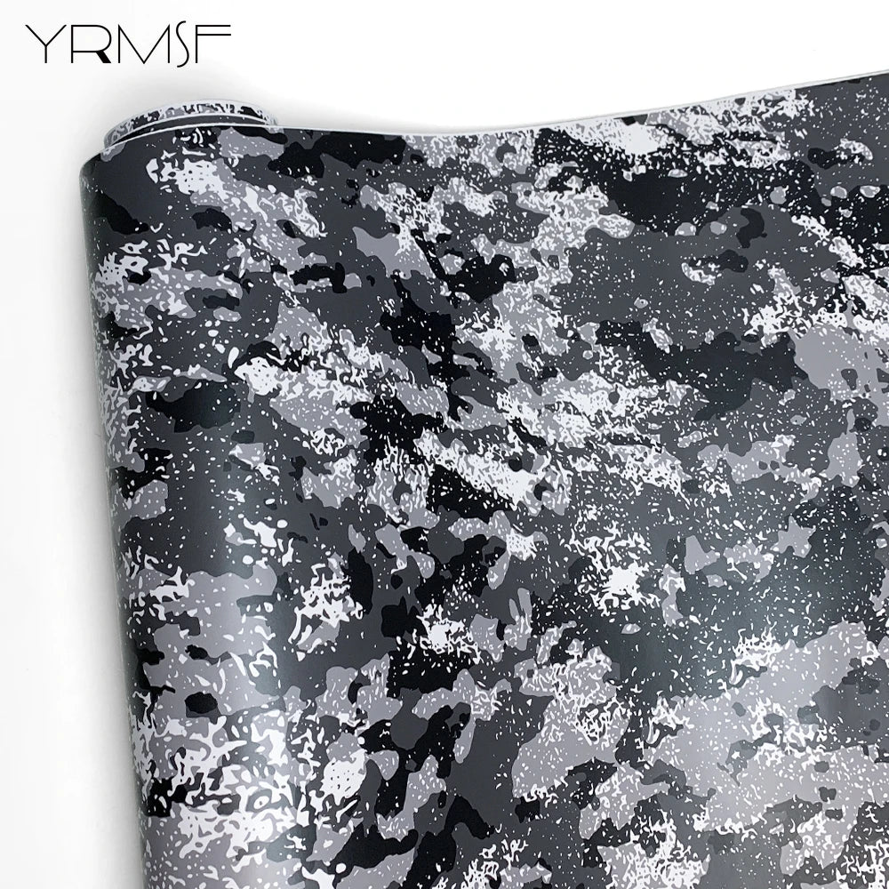 Camouflage Film Wrap Foil Car Livery Waterproof Car Wrapping Sticker Black Vinyl for Motorcycle Vinyls Grey Body Covering Decals Car Mobile World