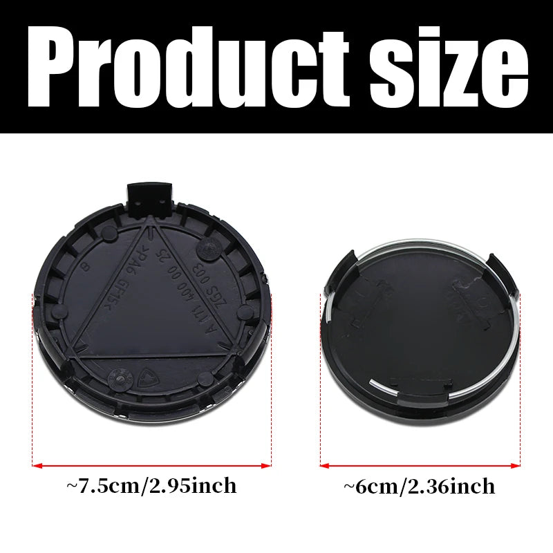 4Pcs 75mm 60mm 3D ABS Car Wheel Center Hub Caps Covers Rim Emblem Badge Universal For Auto Exterior Tuning Styling Trim Access