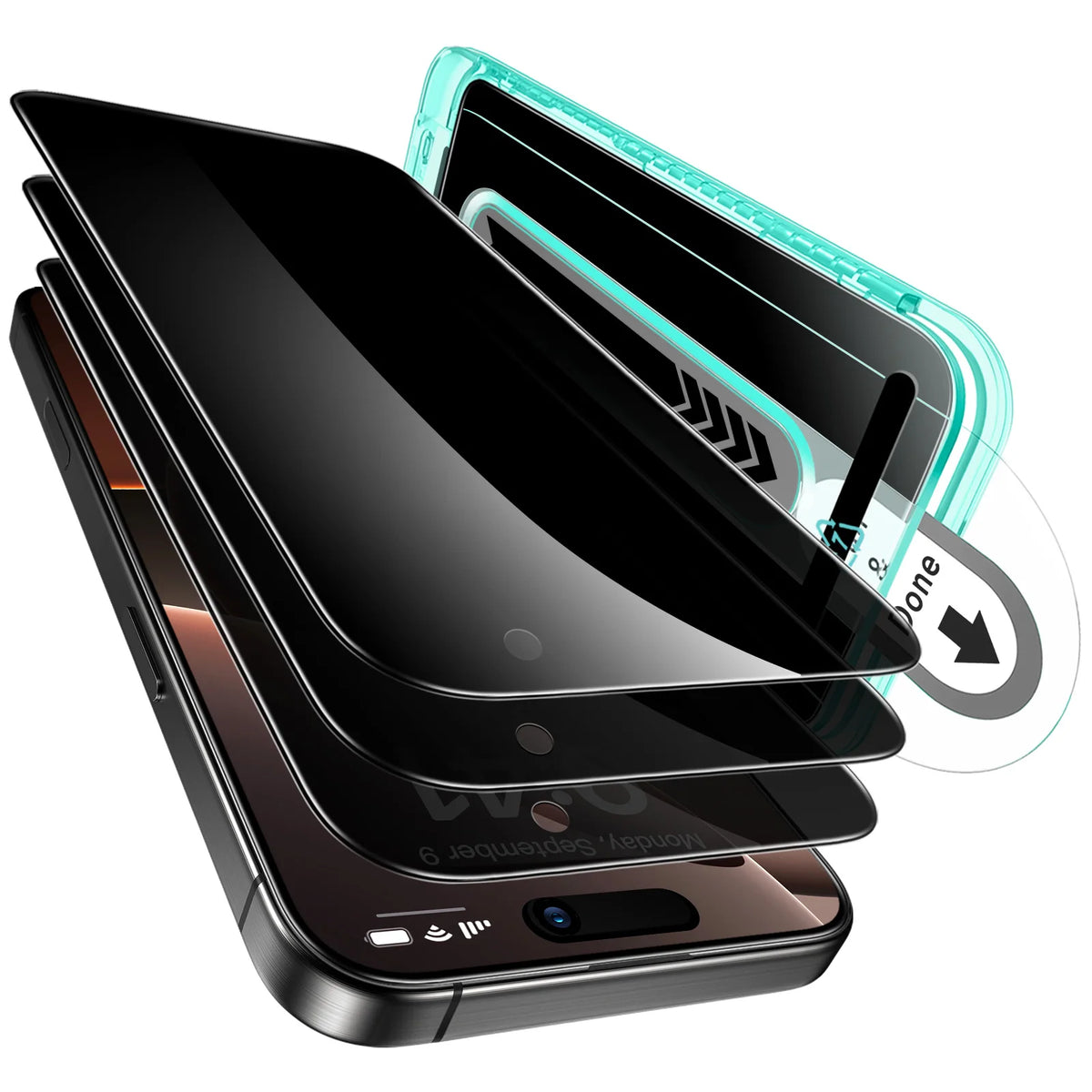 ESR 3 Pack for iPhone 14/13/13 Pro Screen Protector Anti-Peek HD Tempered Glass Screen Film For iphone 16e(SE4)