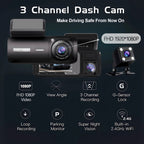 3 Channel WiFi Car DVR Three Way Dash Cam Inside Vehicle Camera DVRs Recorder FHD 1080P Video Mini Registrator Dashcam Camcord