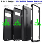 Black For Samsung Galaxy S10+ Plus S10 S10E Case Heavy Duty Shockproof Hard Protective Rugged Hybrid 3in1 Layers Phone Cover Car Mobile World