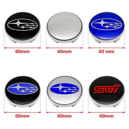 4Pcs 56MM Car Wheel Center Emblem Sticker 60mm Hub Cover Badge for Subaru Outback Legacy Forester Impreza Tribeca WRX DRL XV STI CM World