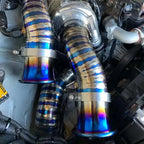 3'' 3.5'' 4'' Stainless Steel Blue End Cold Air Intake System Velocity Stack Kit Turbo Horn Funnel Kit