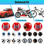 4Pcs Universal Bicycle Motorbike Car Tire Valve Cap Wheel Dust Covers Valve Stem Caps Modified Expression Sphericity Cap Covers CM World