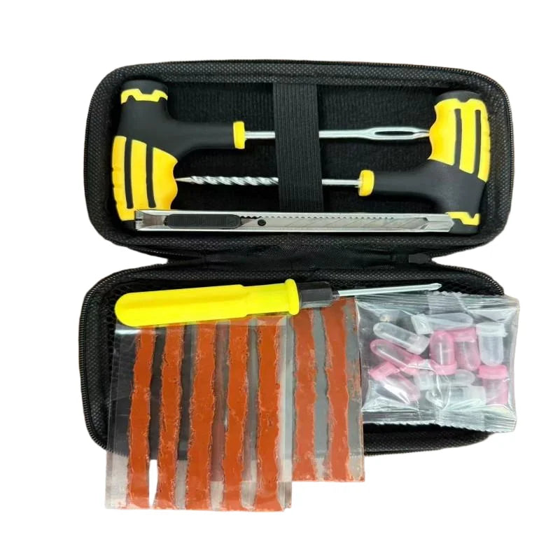 Heavy Duty Repair Accessories for Motorcycle Professional Car Tire Plug Kit- Vacuum Tyre Repair Screws Fast Repair Kit with Box CM World