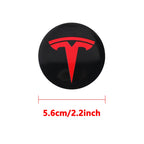 4pcs/set 3D Car Wheel Center Hub Caps Sticker  Auto Emblem Wheel Center Cap for Tesla Model 3 S X Y Roadster