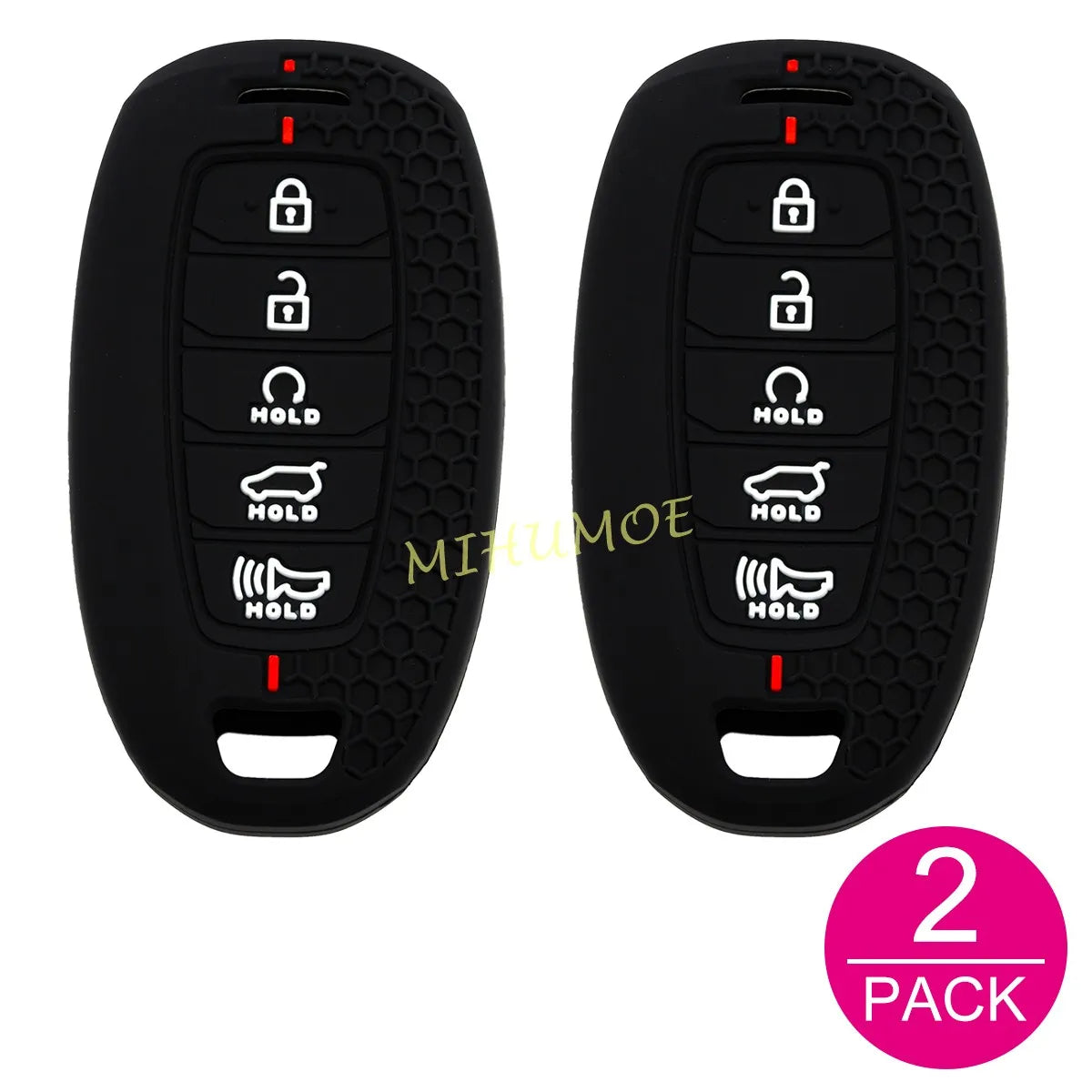 Car 5 Buttons Remote Key Case Keychain Shell Fob For 2020 2021 2022 Hyundai Palisade Elantra Silicone Key Holder Cover CM World