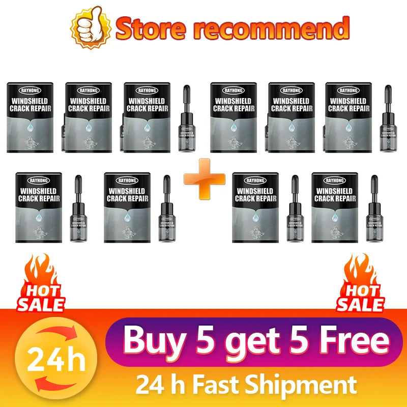 Windshield Crack Repair Fluid – Car Glass Resin Glue, Restores Clarity & Fixes Scratches, Cures Quickly, DIY Auto Repair Kit