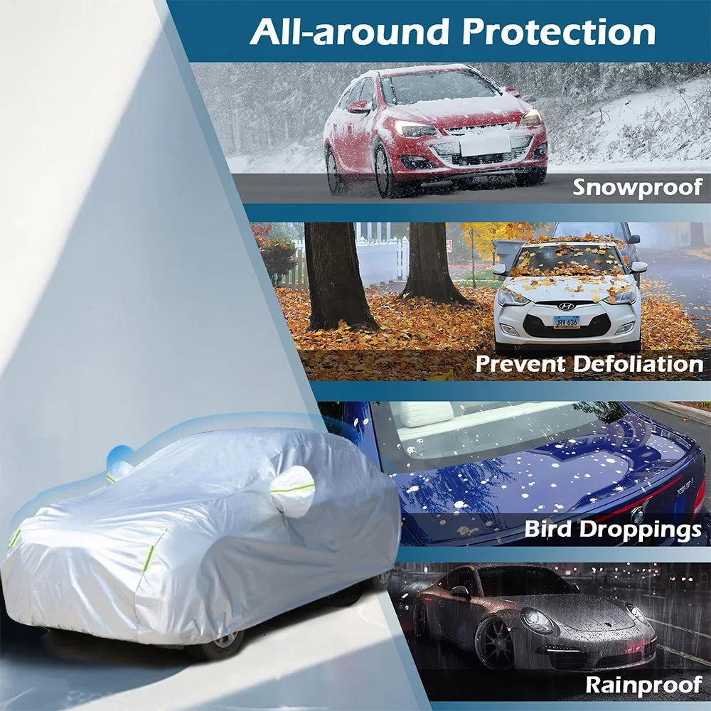 190T Car Cover Protection Sunscreen Heat Insulation Dust Resistant Scratch For Tesla Model 3 2017-2024 Car Exterior Accessories Car Mobile World