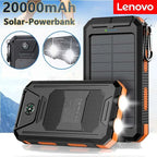 Lenovo Solar Power Bank 80000mAh Portable Charging Poverbank External Battery Charger Strong Light LDE Light for All Smartphones Car Mobile World