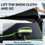 Winter Car Snow Cover for Sedans/SUVs - Magnetic UV-Protective Windshield Cover with Oxford Cloth Snowproof Frostproof Shield CM World