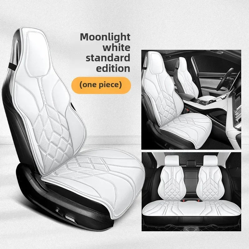 Nappa Leather Car Seat Covers Full Set 5 Seater Universal Car Seat Cushion Auto Accessories Interior Car Seat Protective Covers CM World