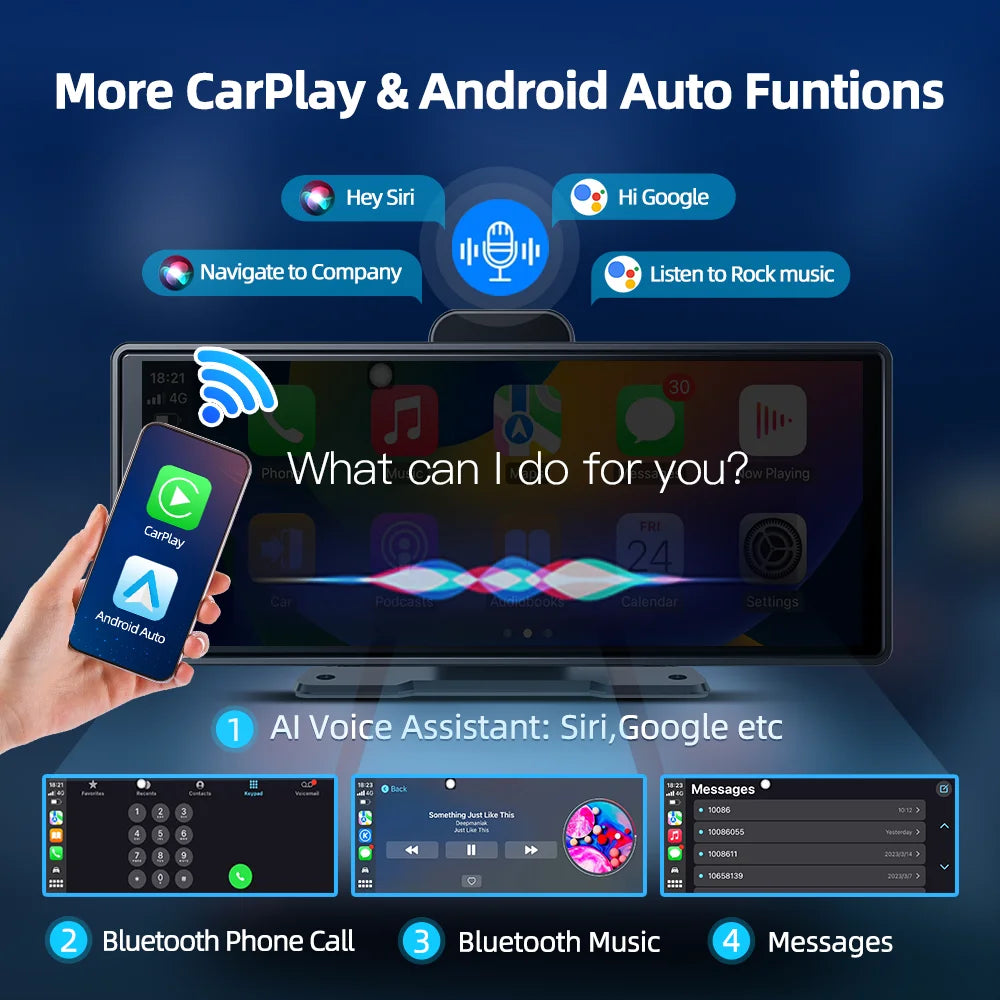 Imagebon 10.26"/11.4" 4K Dash Cam ADAS Wireless CarPlay Android Auto Car DVR Camera AUX 5G WiFi GPS Navigation Video Recorder