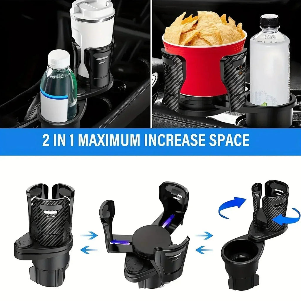 Adjustable Dual Cup Holder Car Mount Multifunction with Phone Holder Car Cup Expansion Adapter for Vehicle Cup Holers CM World