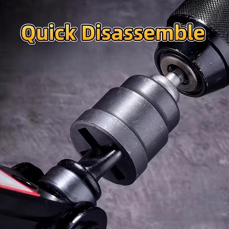 Car Scissor Jack Socket Wrench Set - Heavy-Duty Carbon Steel Drill Adapter For Auto Repair Quick Change Tool CM World