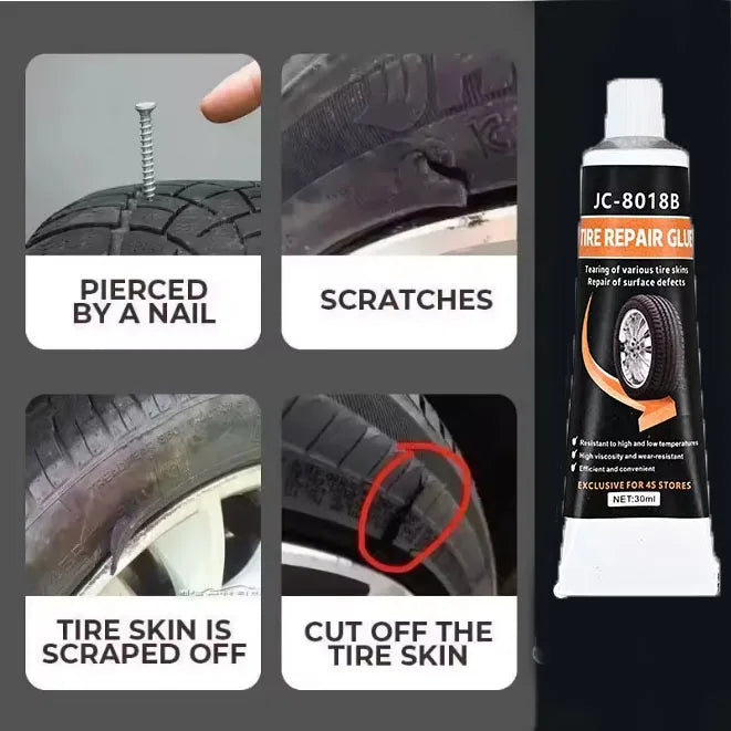 Black Tyre Repair Instant Liquid Strong Rubber Glues Wear-resistant Rubber Non-corrosive Adhesive Glue Car Instant Strong Tools