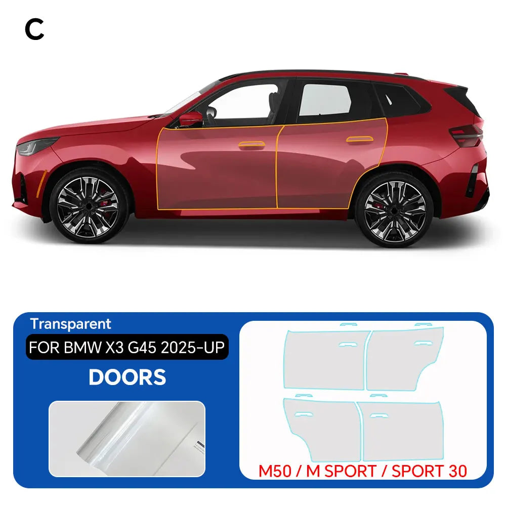 For BMW X3 G45 Sport 30 2025 Full Vehicle Clear Bra PPF Paint Protection Film 9Mil TPU Transparent Anti Scratch Car Wrap Film Car Mobile World