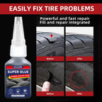 LOOLIFL-Tire repair adhesive, suitable for cars, motorcycles, bicycles, jeeps, off-road vehicles, trucks, tractors, 20ml, black CM World