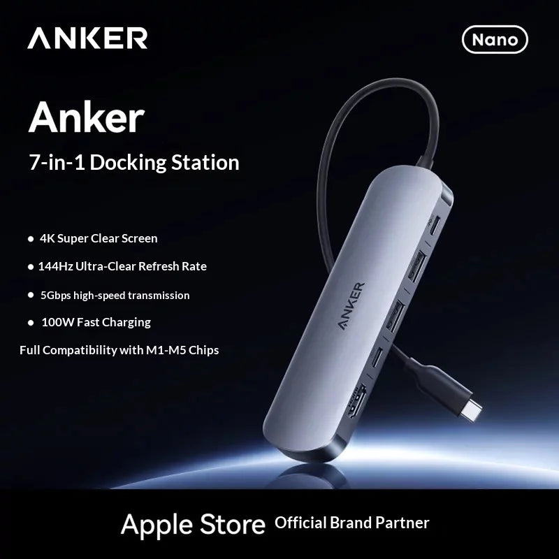 7 In 1 Anker Type C Docking Station Hdmi Display Pd 100w Fast Charging Usb C Hub For Macbook Mac Laptop Aluminum Adapter