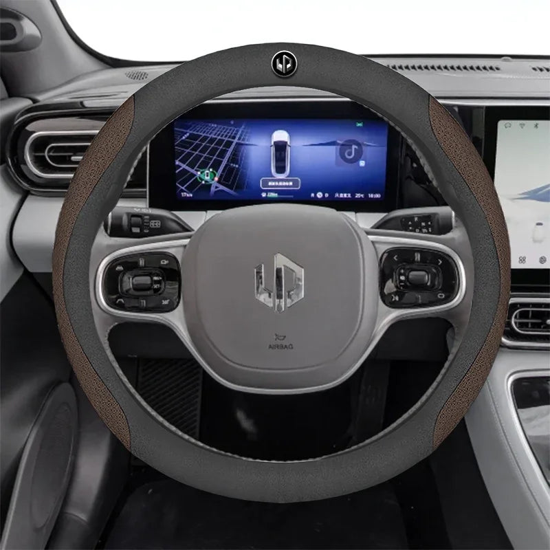 Leather Car Steering Wheel Cover For LEAPMOTOR C11 C10 T03 C16 2022 - 2024 2025 Breathable Non-slip Car-styling Auto Accessories