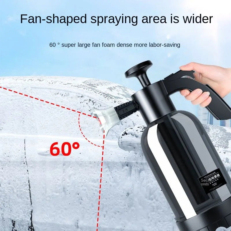 2L Hand Pump Foam Sprayer with 3 Types of Nozzle Hand Pneumatic Foam Cannon Snow Foam Car Wash Spray Bottle Car Window Cleaning CM World